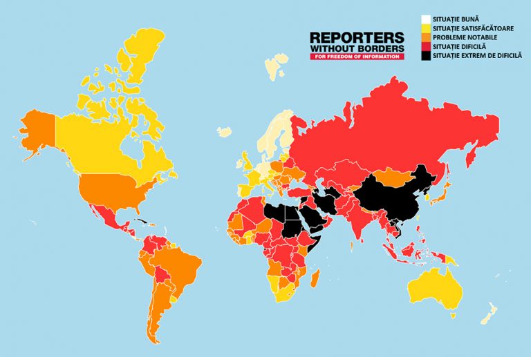 România a pierdut trei locuri în Indexul Global al Libertății Presei