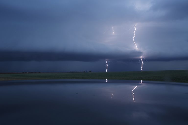 LAMB COUNTY, TX - MAY 9: Cloud to ground lightning strikes during a supercell thunderstorm, May 9, 2017 in Lamb County, Texas. Tuesday was the group's second day in the field for the 2017 tornado season for their research project titled 'TWIRL.' With funding from the National Science Foundation and other government grants, scientists and meteorologists from the Center for Severe Weather Research try to get close to supercell storms and tornadoes trying to better understand tornado structure and strength, how low-level winds affect and damage buildings, and to learn more about tornado formation and prediction. (Photo by Drew Angerer/Getty Images)