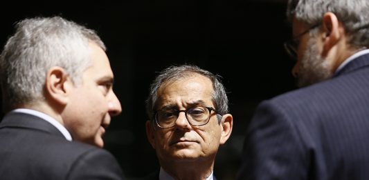 epa07647386 Italian Economy and Finance Minister Giovanni Tria at the start of the ECOFIN Finance Ministers meeting in Luxembourg, 14 June 2019. EU Finance ministers will discuss the taxation and financial aspects of the 'Clean Planet for all' communication by the Commission and the country specific recommendations of the 2019 European Semester. EPA/JULIEN WARNAND