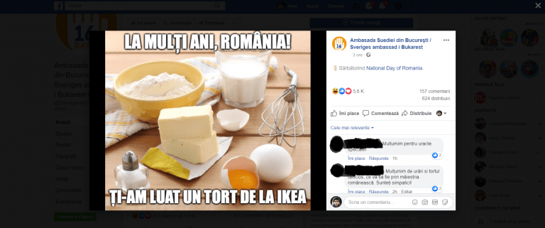 Ambasada Suediei, mesaj amuzant de Ziua Națională a României